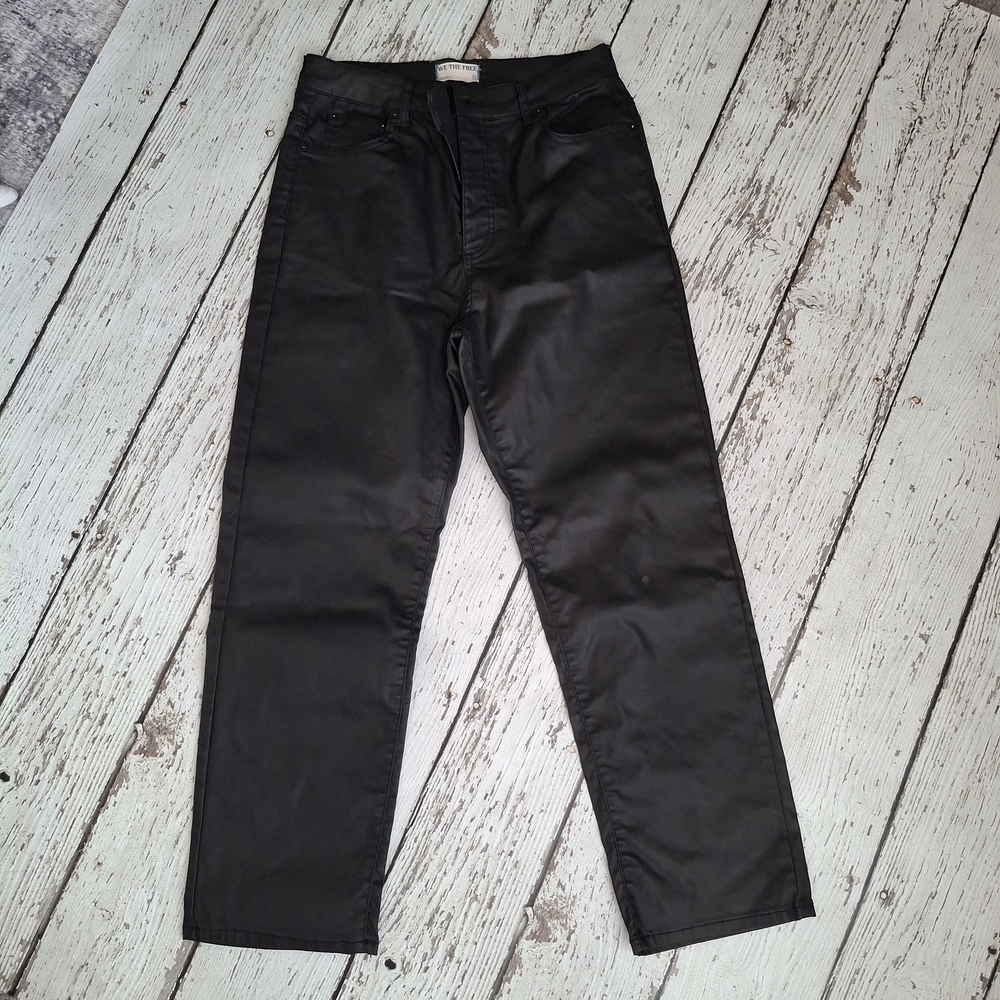 Free People WE THE FREE Black Faux Leather Pants